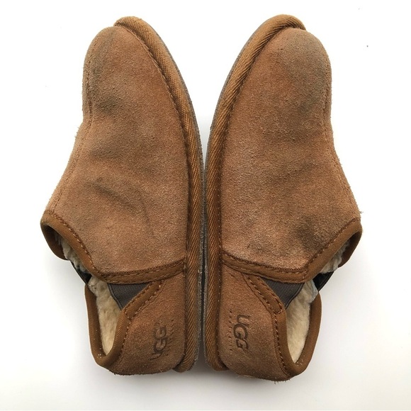 UGG Kids Romeo Suede Slippers Sherpa Lined Brown - Picture 6 of 10